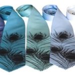 Peacock print ties