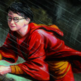 Harry playing Quidditch illustration