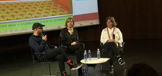 Eduardo Lima and Miraphora Mina being interviewed at the storytelling through design panel at the V&A Museum.