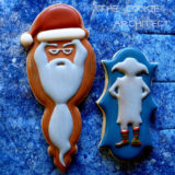 Santa Dumbledore and Dobby cookies