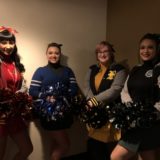Hogwarts House cheerleaders, featuring Taissa, Krissy, Ashley, and Anastasia