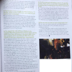 Alex Price’s (Draco Malfoy, “Cursed Child”) interview with the “Reigatian”.