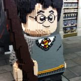 Large LEGO Harry built with individual LEGO bricks at Hamleys