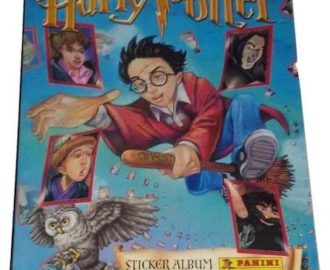 Merchandise like this sticker album from 2001 was soon replaced with designs featuring images from the films.