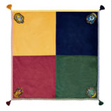 House crest table throw from above