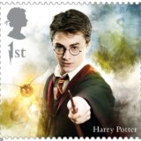 Harry is featured with the Golden Snitch. Who could ever forget that moment when he half swallowed it in his first Quidditch match?