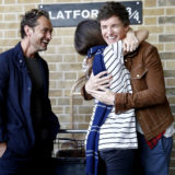Redmayne’s turn to get a hug from a lucky fan