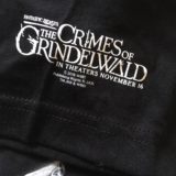 “Fantastic Beasts: The Crimes of Grindelwald” back side of T-shirt showing film logo