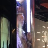 Tom Felton tries a more panicked look in the cryochamber photobooth at the “Origin” series premiere.