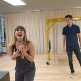 Kristin Stokes (Annabeth) and Chris McCarrell (Percy) sing “My Grand Plan.”