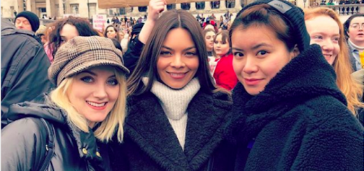 Evanna Lynch, Katie Leung (Cho Chang), and Scarlett Byrne (Pansy Parkinson) are photographed posing together.