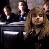 Hermione listens to Professor Flitwick’s lesson on the Levitation Charm.