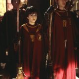 Harry and Oliver Wood head out to their first Quidditch match of the season.