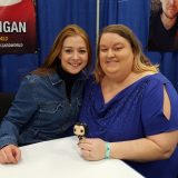 Alyson Hannigan Denisof from “Buffy the Vampire Slayer” with MuggleNet staff member Aimee Krenz