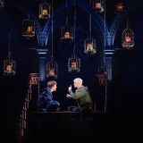 Albus Potter (Sean Rees-Wemyss) and Scorpius Malfoy (Wiliam McKenna) talk things over in the owlery.