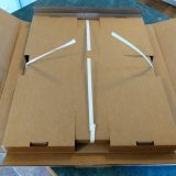 An easy snip with scissors cuts through the plastic bands.