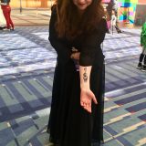 Bellatrix Lestrange shows off her Dark Mark.