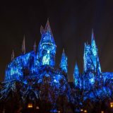 Harry’s stag Patronus saves the castle from the dark creatures at the end of the show.