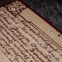 The inside back cover of the notebook shows detailing that can be found on the Marauder’s Map.