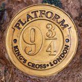 Platform 9 3/4 crest on the back of the “HOGWARTS™ Express” Glitter Globe