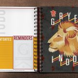 ConQuest Harry Potter Gryffindor 2020 inside spread monthly bullet pages