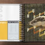 ConQuest Harry Potter Hufflepuff 2020 inside spread monthly bullet pages