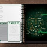 ConQuest Harry Potter Slytherin 2020 inside spread monthly bullet pages