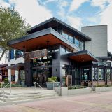 Guests coming from Universal Studios Florida will approach the entrance to the restaurant.