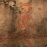 A particularly artistic student must have painted this baby phoenix born again from the ashes.