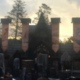 VIP guests and media were greeted by an empty stage surrounded by crates and boxes in front of the ride’s entrance.