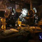 Hagrid’s work table is full of items that are perfect for traveling into the Forbidden Forest and handling magical creatures – even at night.