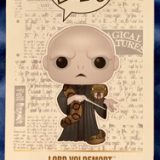 The side of the packaging of the Voldemort Funko Pop!, showing the graphic of the Voldemort Funko Pop! figure