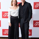 Holliday Grainger poses with costar Ben Miles during a photo call for “The Capture”.