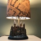 Harry Potter Hogwarts Lamp: When the main light is turned on, the Marauder’s Map design on the fabric lampshade is revealed