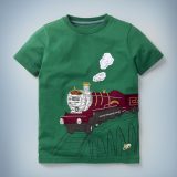 The Mini Boden Magical Transport T-shirt in green boasts a textured graphic of the Hogwarts Express chugging its way over the railway viaduct. It retails at £20.