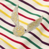 This close-up of the Mini Boden Golden Snitch Breton, multi-color, provides a better look at the Golden Snitch in the front pocket area. It retails at £20.