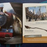 Your “Wizarding World of Harry Potter Exclusive Vacation Package” will include a special travel guide. Visible are pages describing some of the highlights of the Wizarding World of Harry Potter.