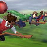 A Chaser looks to pass the ball to a teammate in this new game image from “Harry Potter: Hogwarts Mystery”.