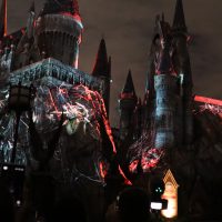 Giant Acromantulas cover the entire castle in “Dark Arts at Hogwarts Castle.”