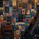 The wizarding books wallpaper brings “Harry Potter” textbooks and novels to life with vibrant colors.