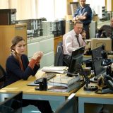 Kelly Macdonald is pictured in a still from her new series “Giri/Haji”.