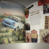 You may recognize the illustration on the left page of this spread as the cover of Jim Kay’s illustrated “Harry Potter and the Chamber of Secrets”.