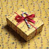 This Santa’s Sleigh gift wrap is perhaps the most traditional print of the bunch.