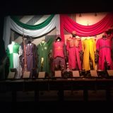 Quidditch uniforms are on display at “Harry Potter: The Exhibition” in Lisbon.