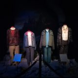 Ron’s, Hermione’s, Harry’s, and Neville’s outfits in “Harry Potter and the Deathly Hallows” are on display at “Harry Potter: The Exhibition” in Lisbon.
