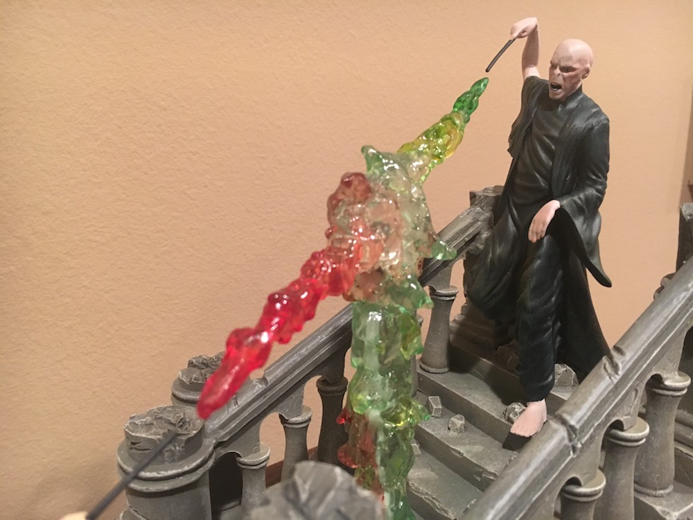 Voldemort aims to destroy Harry with Avada Kedavra