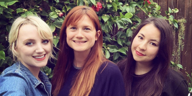 Evanna Lynch, Bonnie Wright, and another individual are pictured together in an Instagram post from Evanna.