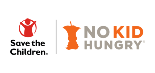 The logos for Save the Children and No Kid Hungry are pictured.