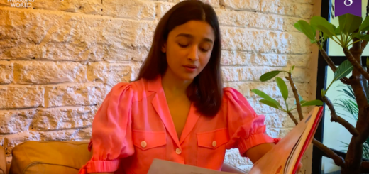 A screen shot of actress Alia Bhatt reading "Harry Potter and the Philosopher's Stone".