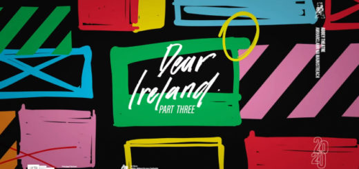An Abbey Theatre production presents "Dear Ireland" part three opening title card art created by Maser.